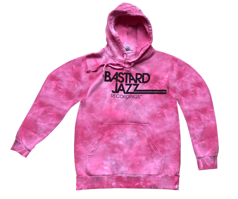 Bastard Jazz Logo pink tie-dyed hoodie
